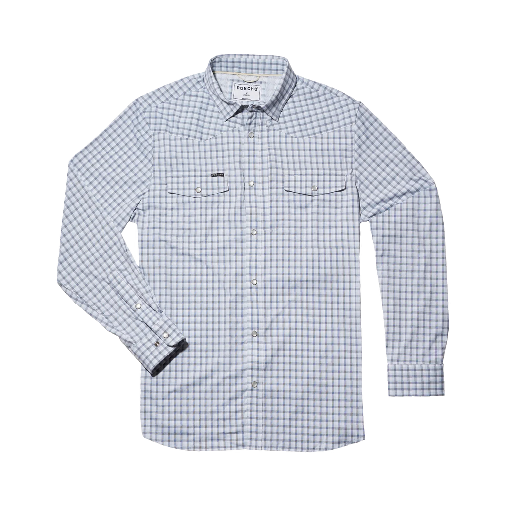 The Blackfin Western Long Sleeve - Navy and Blue Plaid