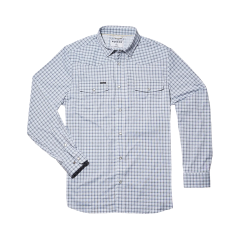 The Blackfin Western Long Sleeve - Navy and Blue Plaid