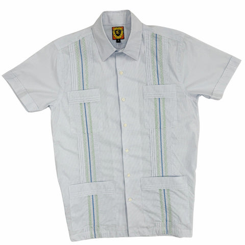 Panama Classic Guayabera - Blue & Green