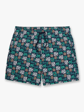 Bungalow Trunk - Navy Palm Tiles