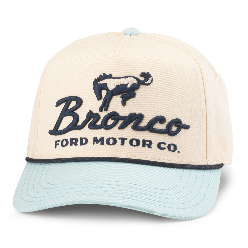 Bronco Scottie Hat - Ivory/ Lt Blue