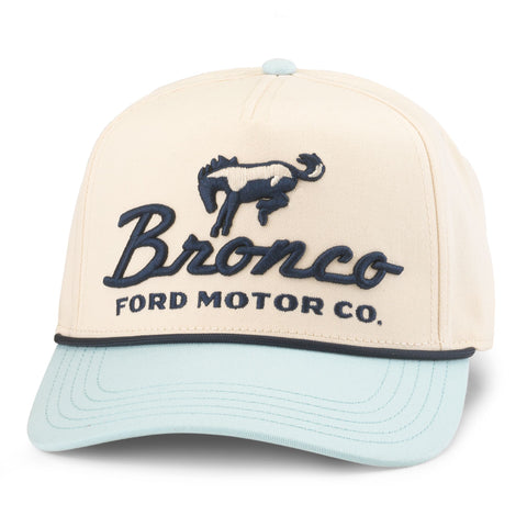 Bronco Scottie Hat - Ivory/ Lt Blue