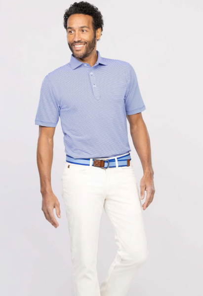 Carter Stripe Performance Polo - Marine