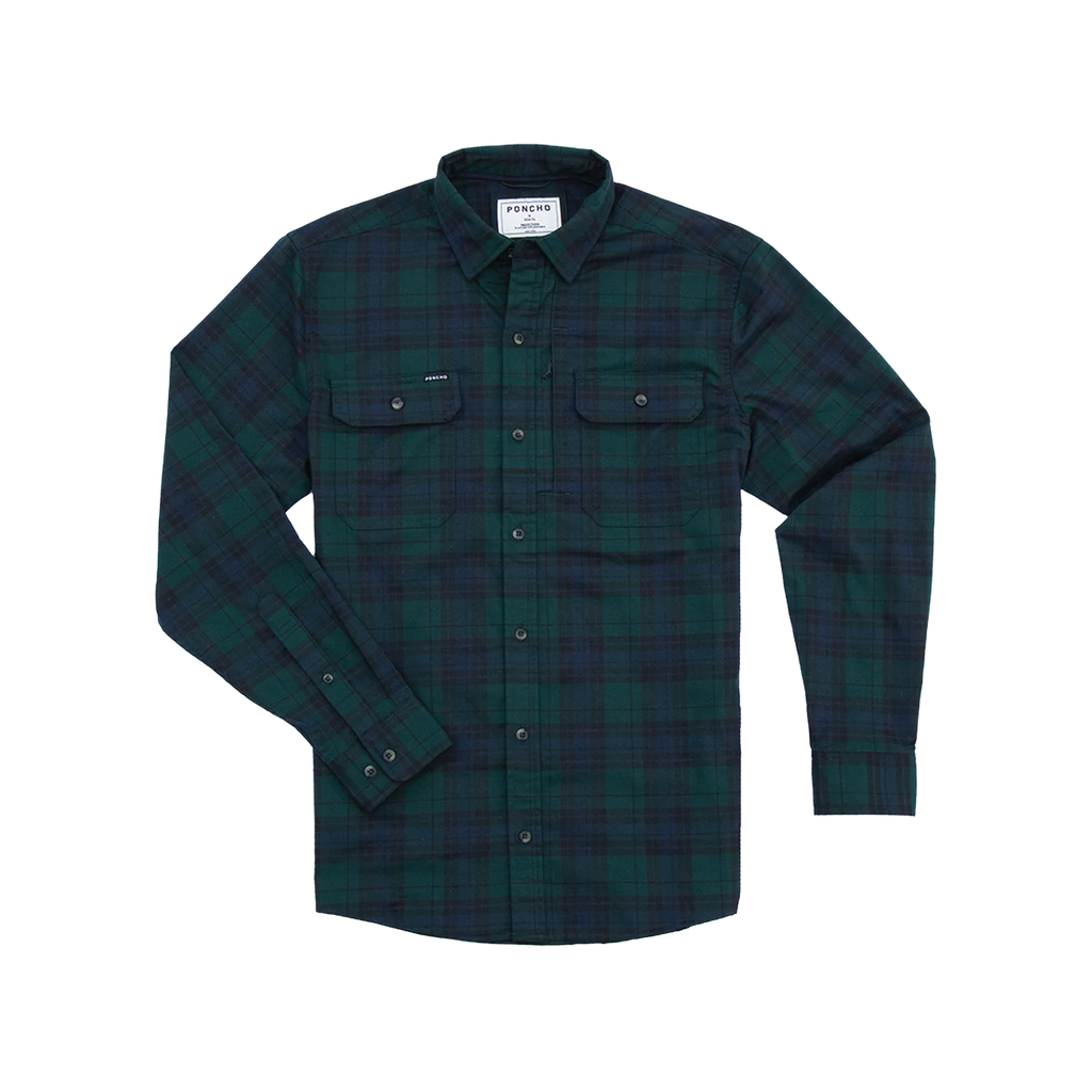 The Cascade Original Flannel Shirt - Green and Blue Plaid