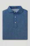 Clarence Mini Diamond Jacquard Performance Polo - Navy