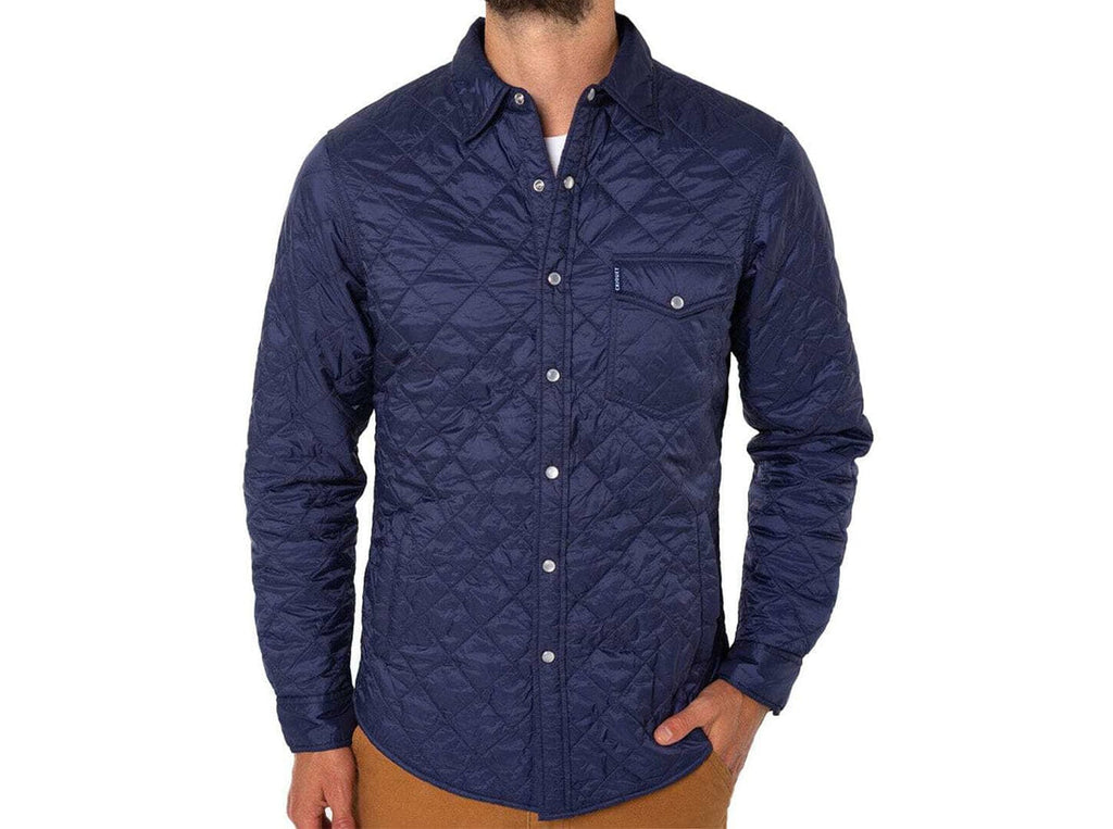 Quilted Shacket - Navy