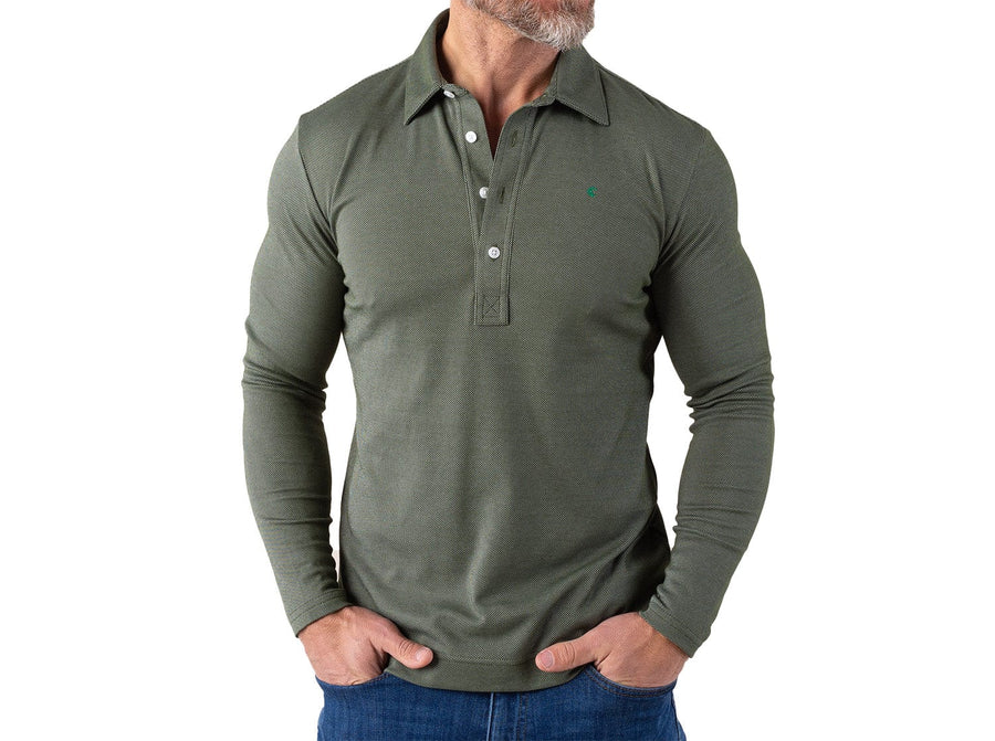 Long Sleeve Range Polo - Olive