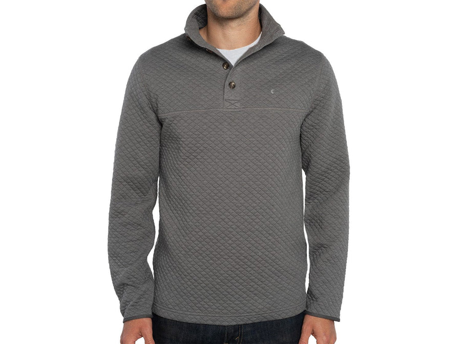 Quilted Pullover - Dark Heather Gray