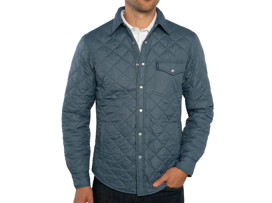 Quilted Shacket - Slate Blue