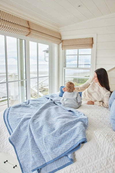 Harborview Herringbone Cornflower Blanket