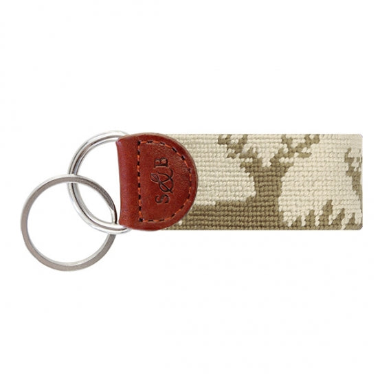 Deer Hunting Needlepoint Key Fob