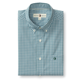 Coker Plaid Performance Poplin Sport Shirt - Glacier Blue