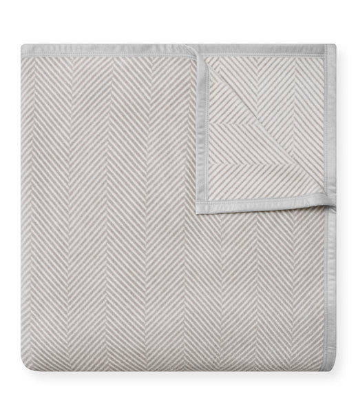 Harborview Herringbone Light Grey Blanket