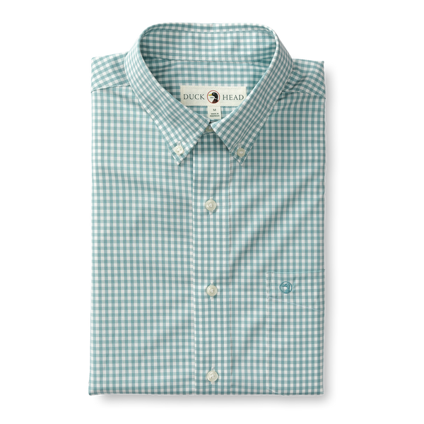 Walton Gingham Performance Poplin Sport Shirt - Flint Blue