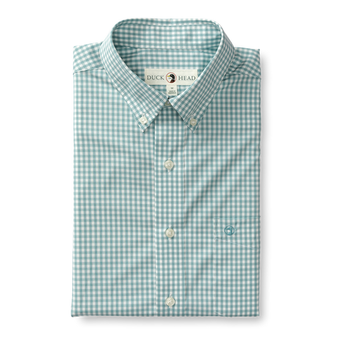 Walton Gingham Performance Poplin Sport Shirt - Flint Blue