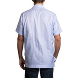 El Presidente Guayabera, Mexican Shirt for Men - Blue & White Woven 3