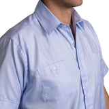 El Presidente Guayabera, Mexican Shirt for Men - Blue & White Woven 4