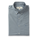 Harrell Plaid Performance Poplin Sport Shirt - Stone Blue