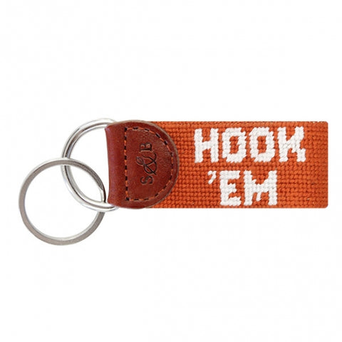 Hook'Em Needlepoint Key Fob