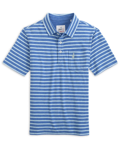 Matthis Stripe Polo - Deep Ocean