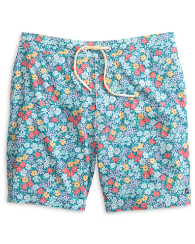 Secret Garden Half Elastic 7" Swim Trunks - Lake