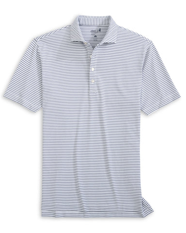 Stetsons Striped Performance Polo - Navy