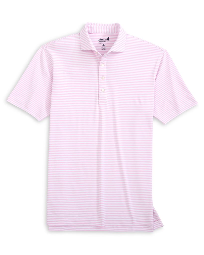 Stetsons Striped Performance Polo - Porto Pink