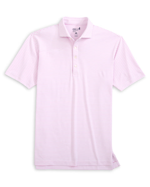Stetsons Striped Performance Polo - Porto Pink