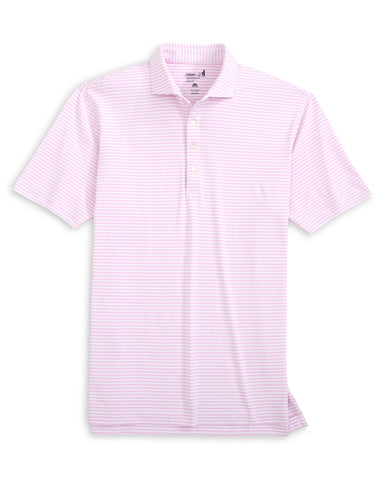 Stetsons Striped Performance Polo - Porto Pink