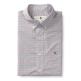 Langley Plaid Performance Poplin Sport Shirt - Coronet Blue