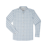 The Lido Key Ultra-Lite Long Sleeve - Washed Blue & Grey Plaid