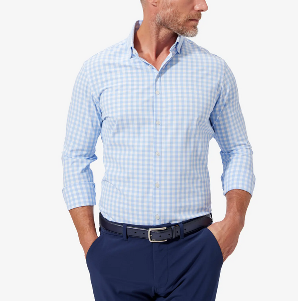 Leeward Button Down Shirt - Light Blue Gingham