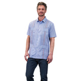 Carmel Classic Guayabera - Coral/Navy