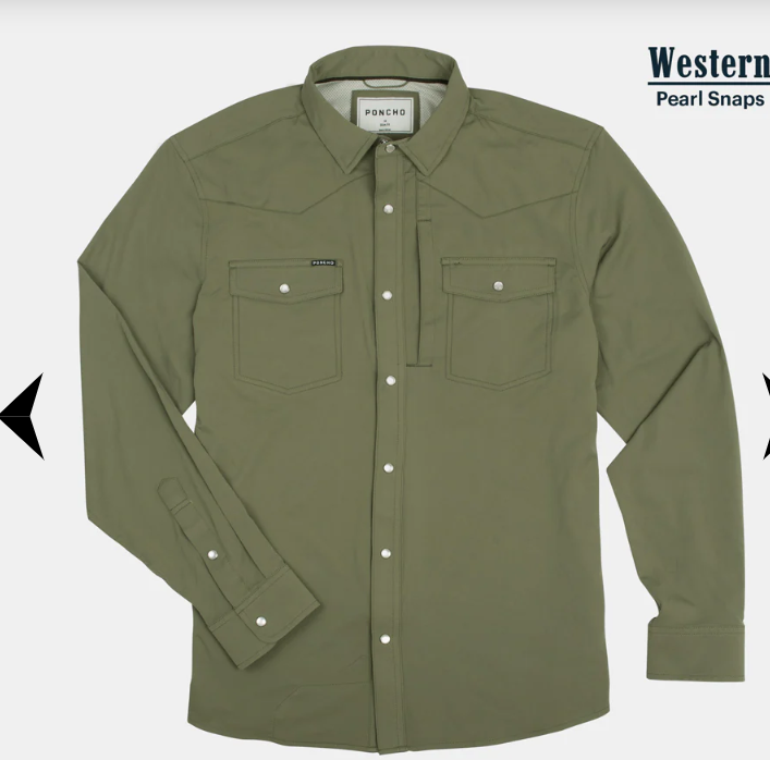 The Brazos Western Long Sleeve - Moss Green