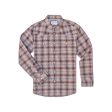 The Muleshoe Western Long Sleeve - Brown and Blue Plaid