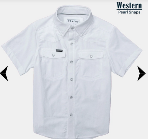 Youth Mutton Buster Western Short Sleeve - White