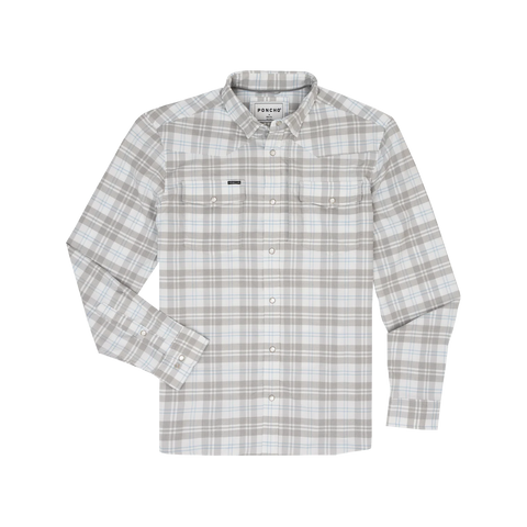 The Pearl Cat Western Flannel Shirt - White Plaid