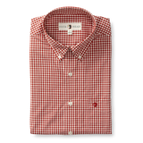 Walton Gingham Performance Poplin Sport Shirt - Red Ochre