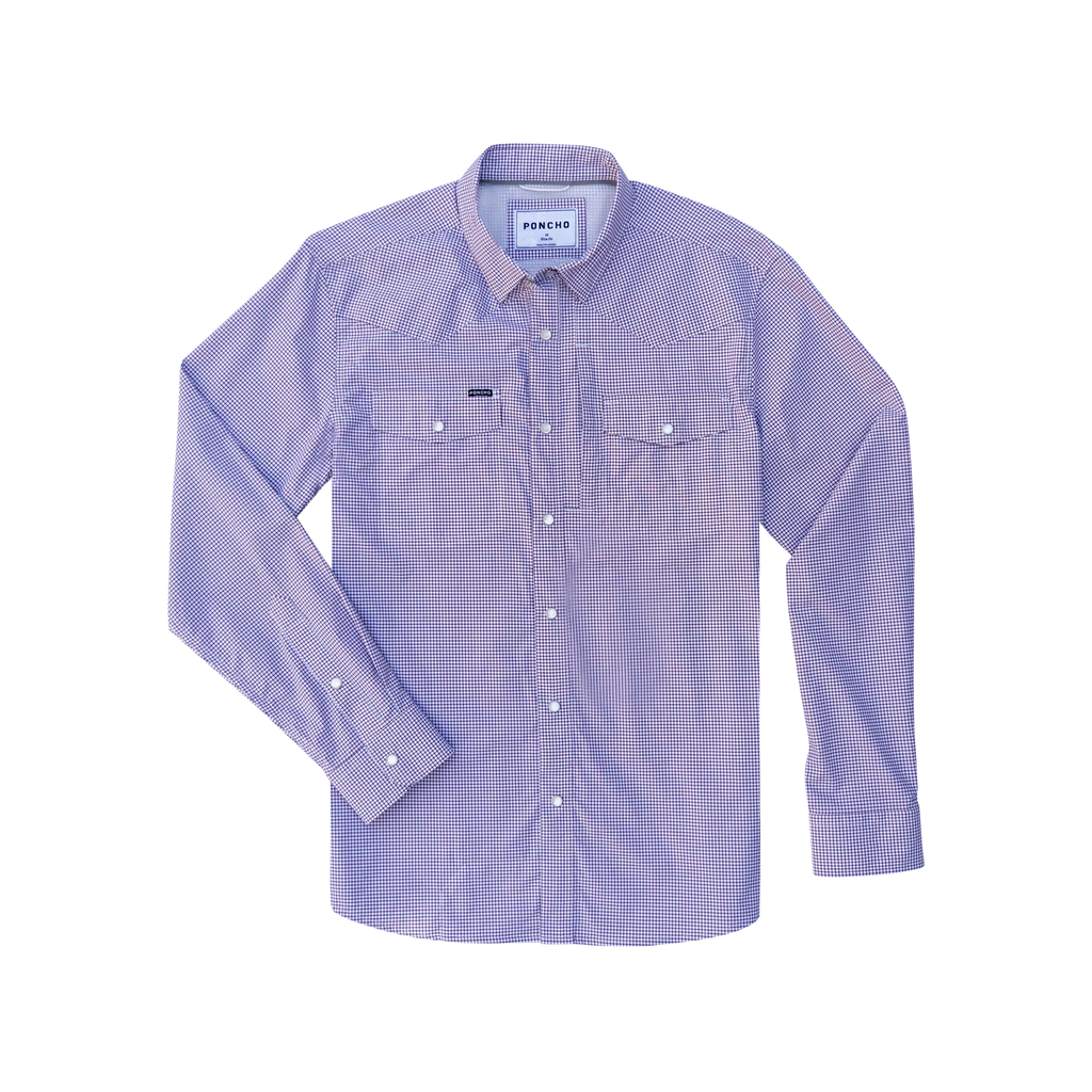 The Rogers Western Long Sleeve - Purple Microcheck