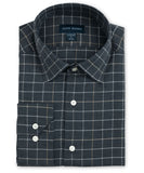 Plaid Cotton/Cashmere Stretch Blend Shirt - Charcoal