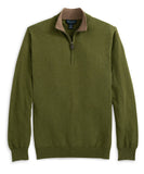 Cotton/Cashmere Blend 1/4 Zip Pullover - Sage