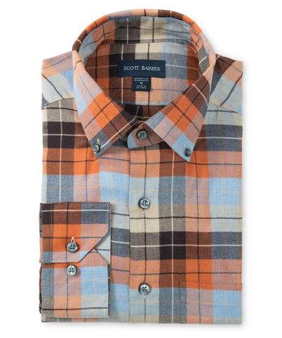 Plaid Lightweight Flannel Shirt - Auburn