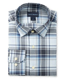 Melange Herringbone Country Plaid Shirt - Sky