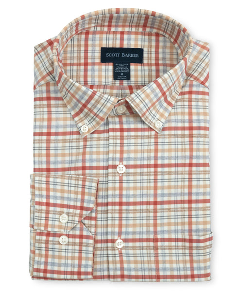 Melange Plaid Soft Performance Shirt - Spice