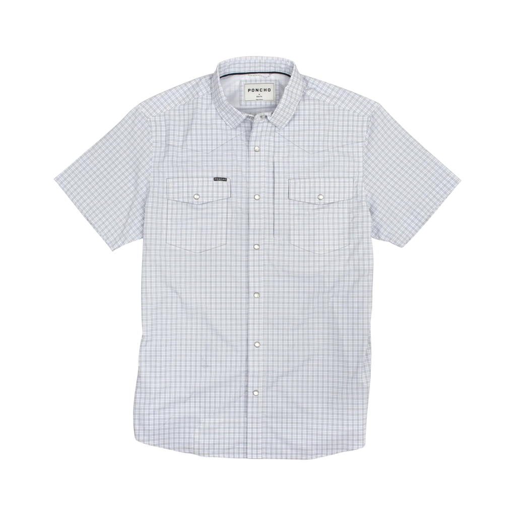 The Shorthorn Western Short Sleeve - Grey and Blue Plaid