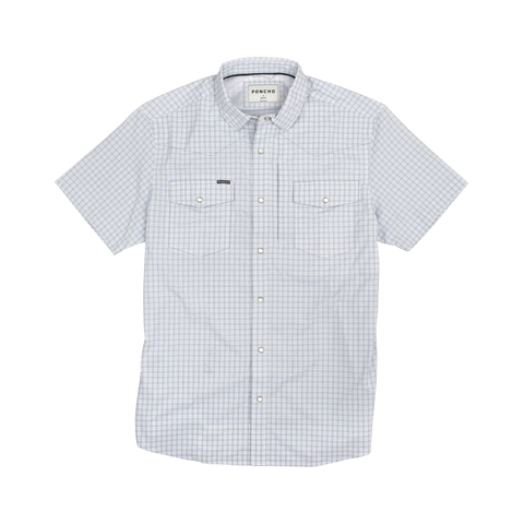 The Shorthorn Western Short Sleeve - Grey and Blue Plaid