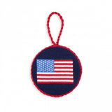 American Flag Needlepoint Ornament