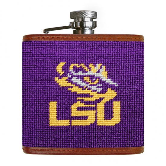 LSU Needlepoint Flask