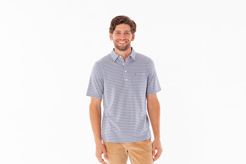Stretch Players Shirt - Canyon Stripe Blue