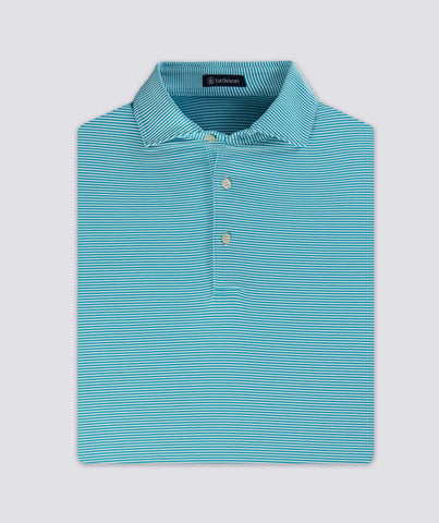 Andrew Striped Performance Polo - Acqua